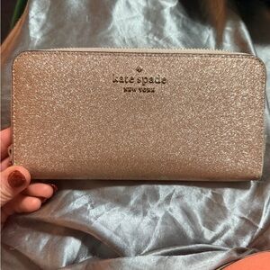 RoseGold sparkly Kate Spade Gold Wallet